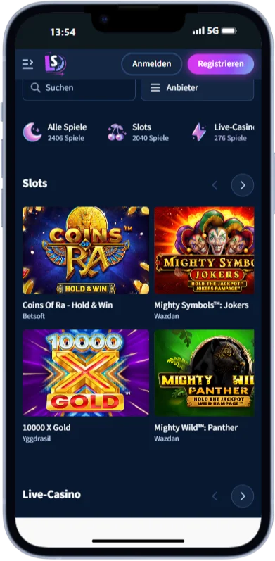 LunarSpins App für Apple-Geräte