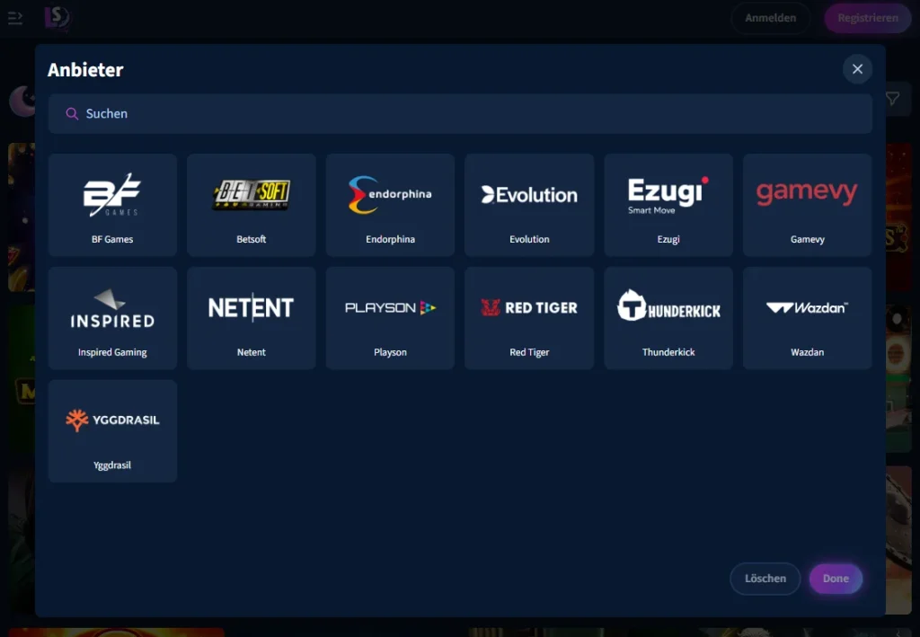 Anbieter von Online-Slots bei Lunar Spins