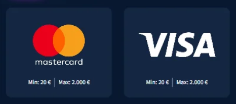 Visa- und Mastercard-Zahlungsmethoden mit Limits