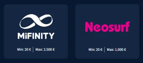 Mifinity und Neosurf Zahlungsmethoden mit Limits