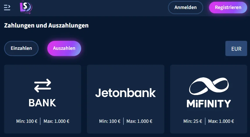 Lunar Spins Auszahlungsmethoden in Deutschland